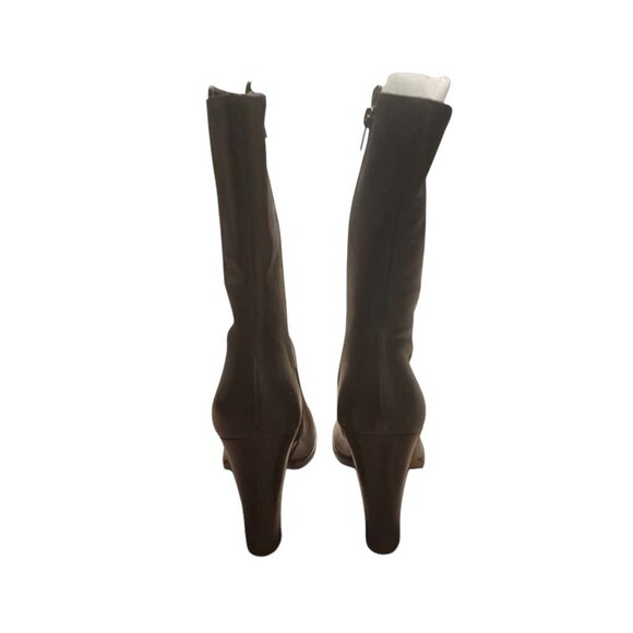 Banana Republic Lucia Leather Brown Calf Boots Women's Size 8.5 Side Zipper - Picture 6 of 9